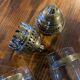 Pair of brass railway wall sconces, DLC Wagon Lit lamps