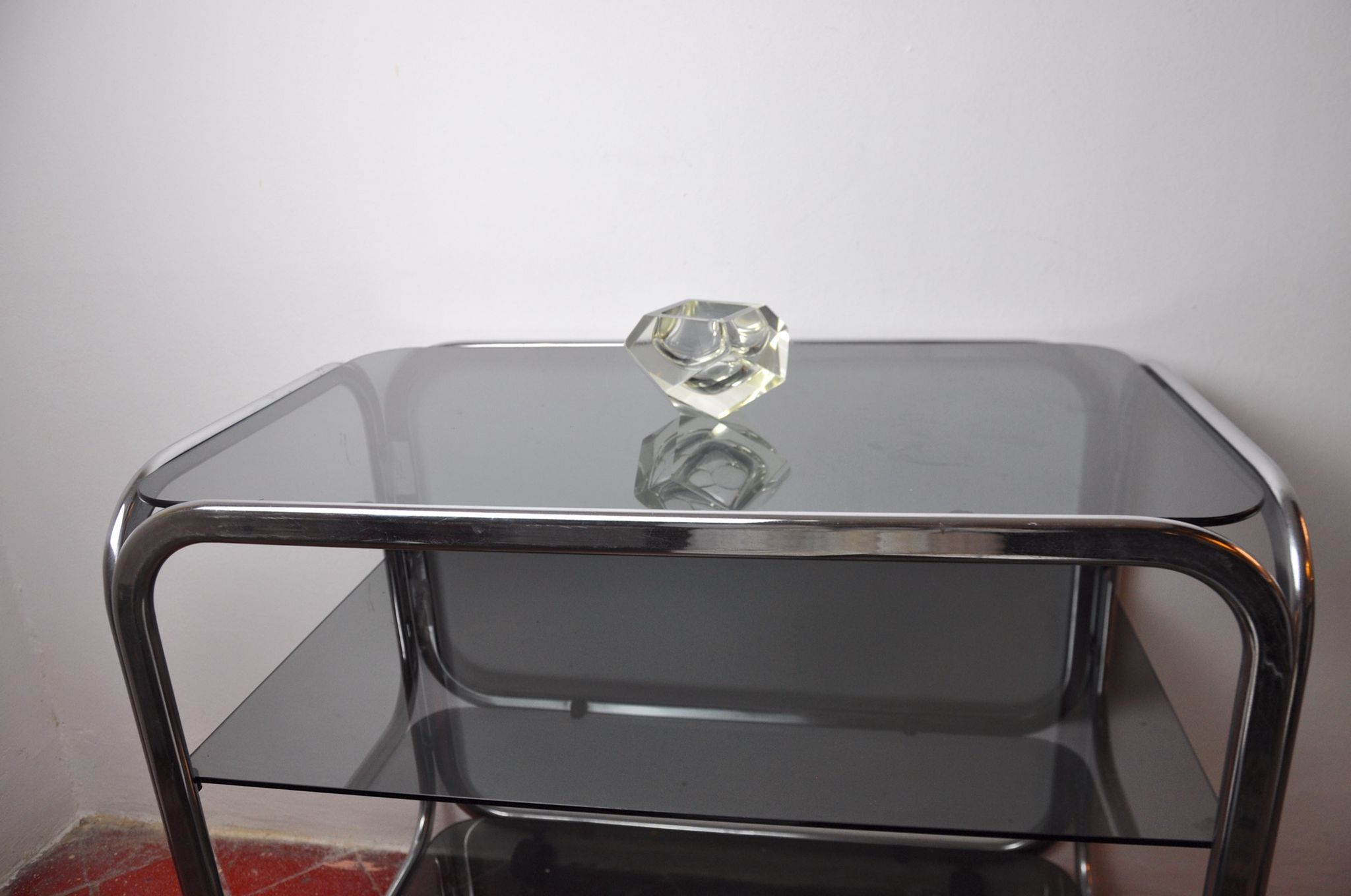 Ashtray by flavio Poli for seguso, sommerso glass, Murano, Italy, 1960