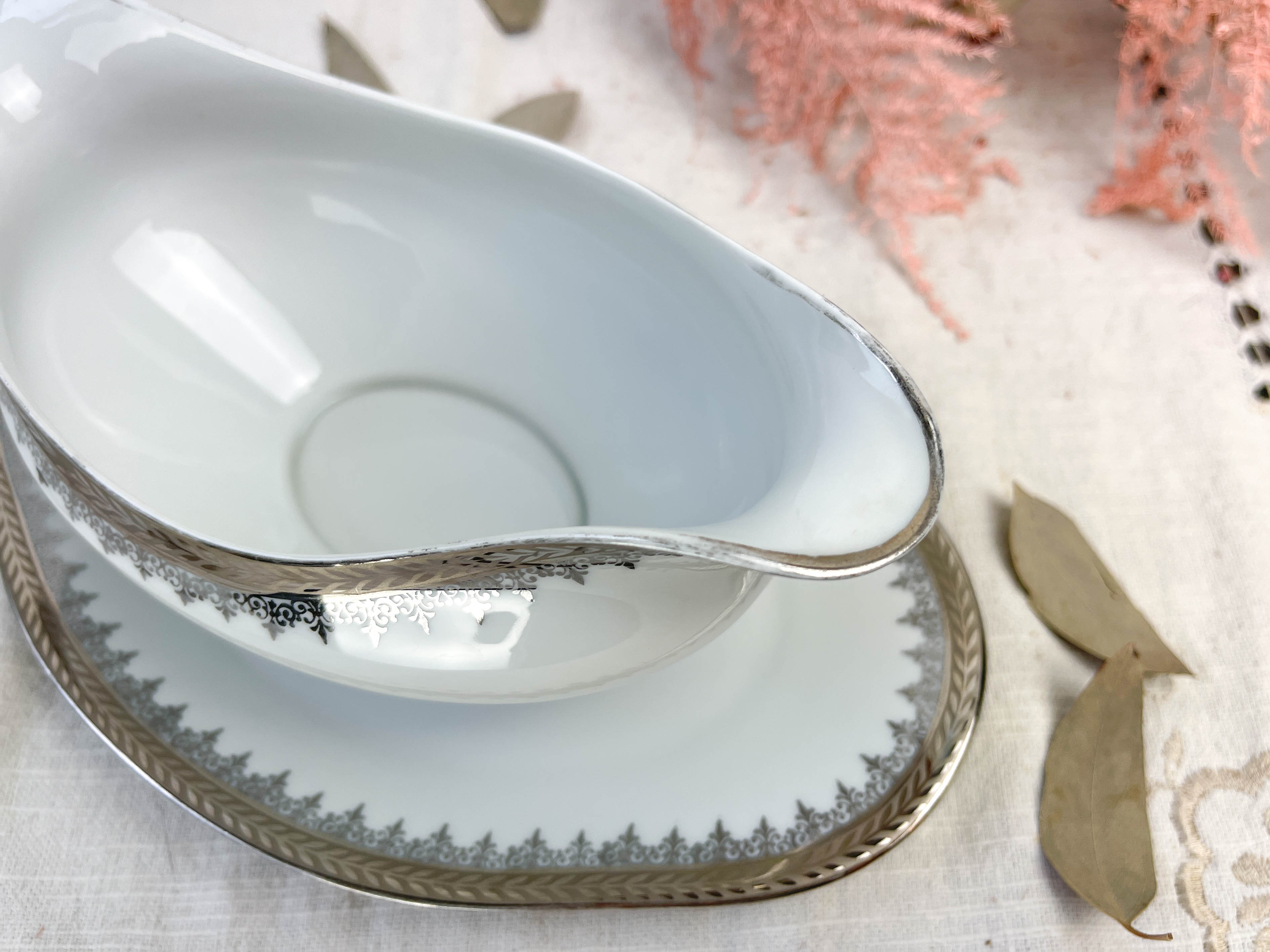 Vintage saucière porcelaine limoges silver made in france