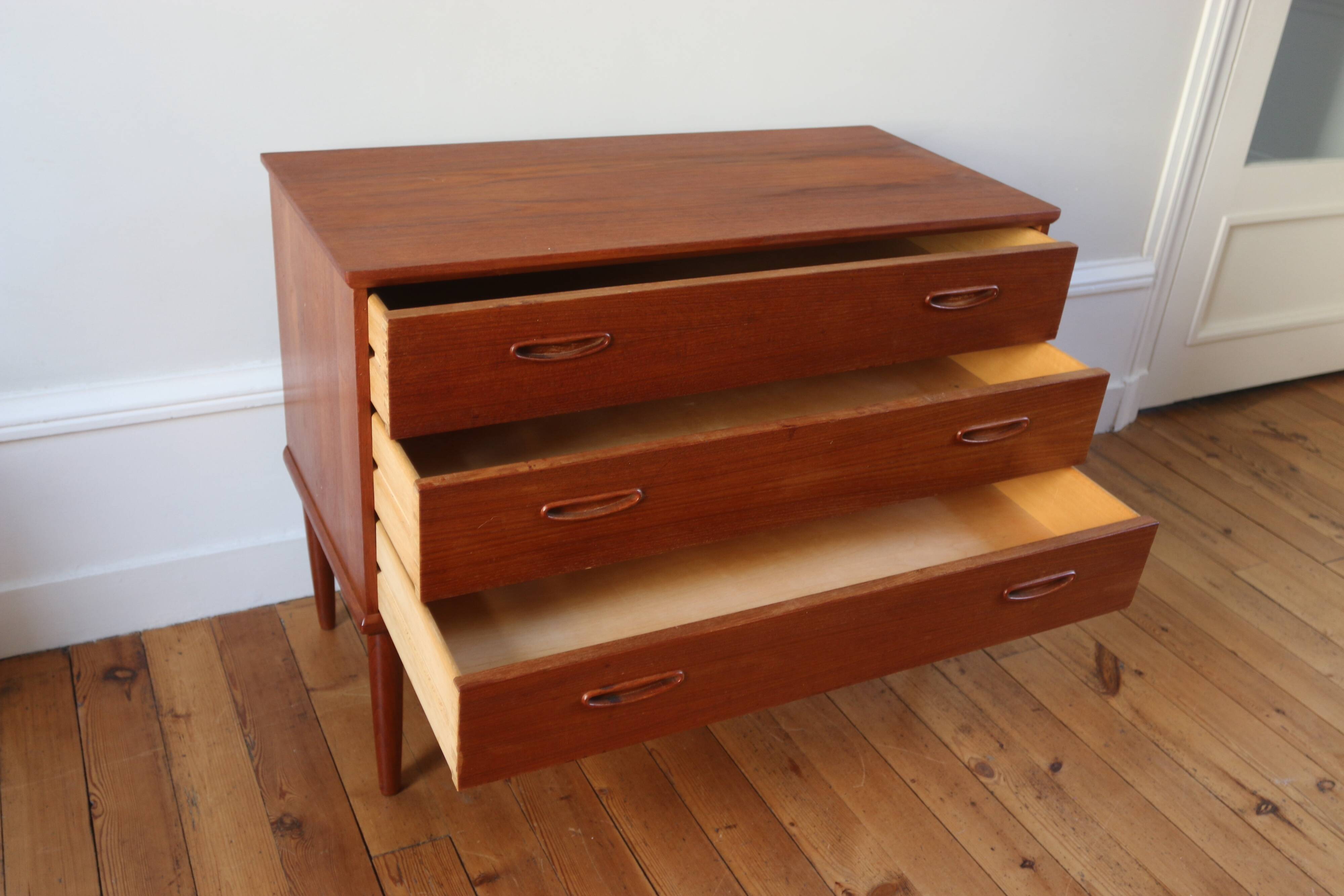 Vintage Scandinavian teak chest of drawers, Denmark, 1960