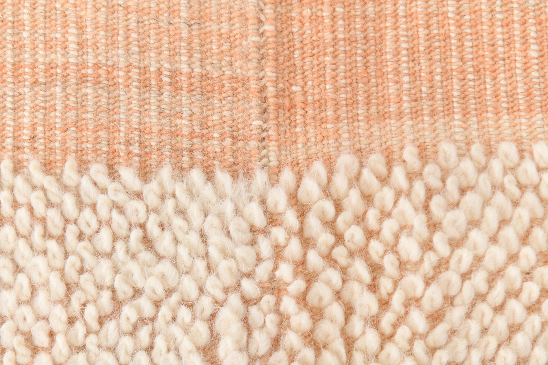 4x7 Salmon Beige Handmade Turkish Vintage Rug