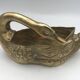 Vintage swan pocket emptier cachepot in gilded brass
