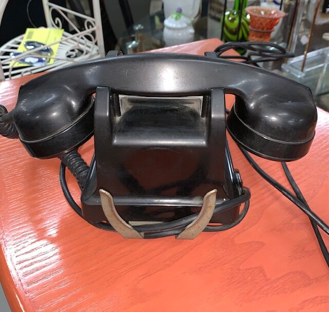 Old black bakelite phone