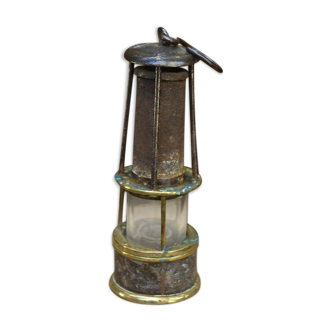 Lampe de mineur en métal et laiton
