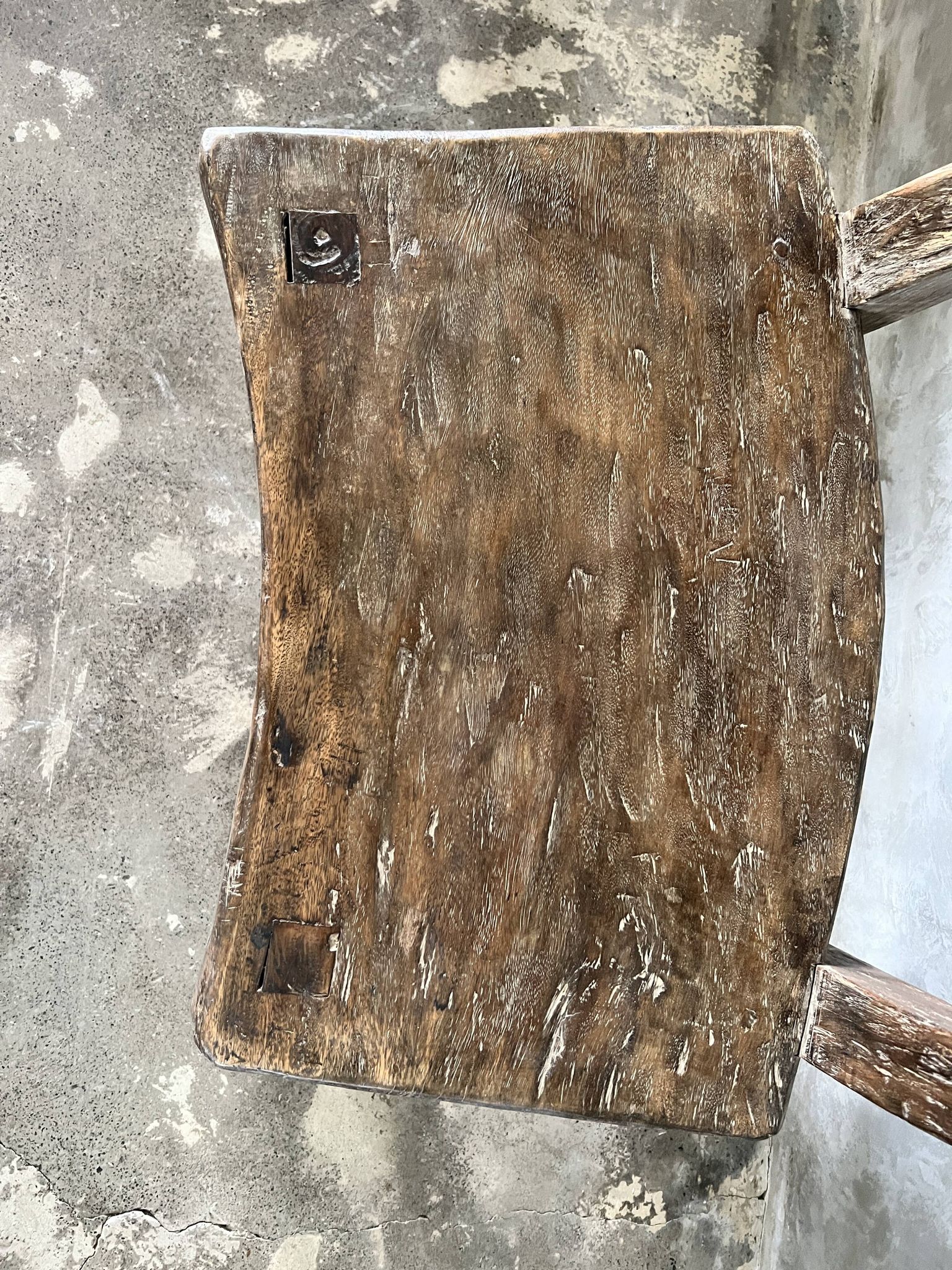 Large old teak chair or armchair H84 L60