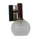 Wall lamp teak metal and glass