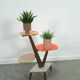 Hoge vintage plantentafel met messing en formica, plantenrek