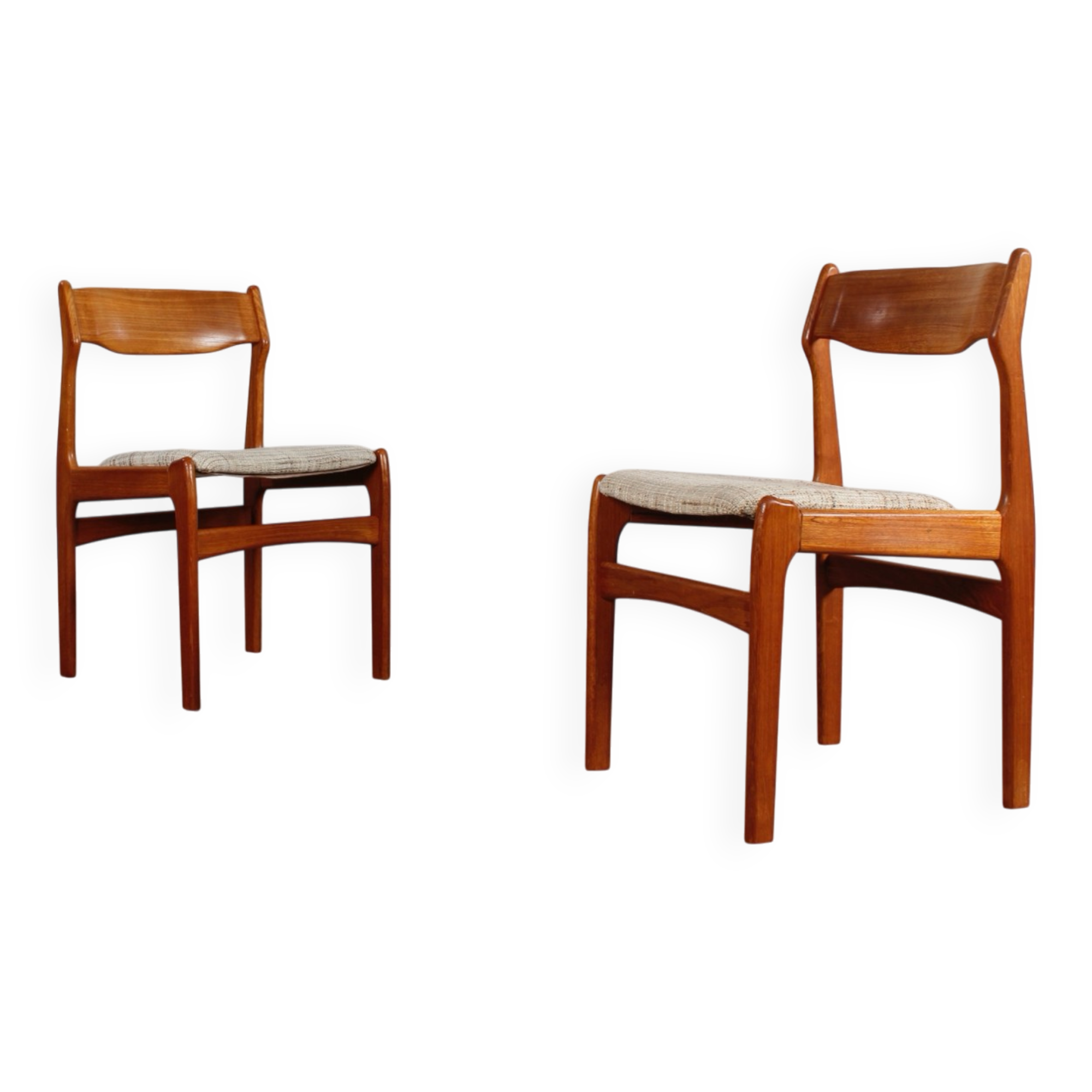 Ensemble de 2 chaises de salle à manger en teck danois design danois vintage