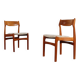 2er Set dänische Teakholz Esszimmerstühle danish design Vintage