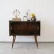 50s dresser, small sideboard wood brass