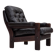 1970s, Danish armchair, brown furniture leather, oak wood.