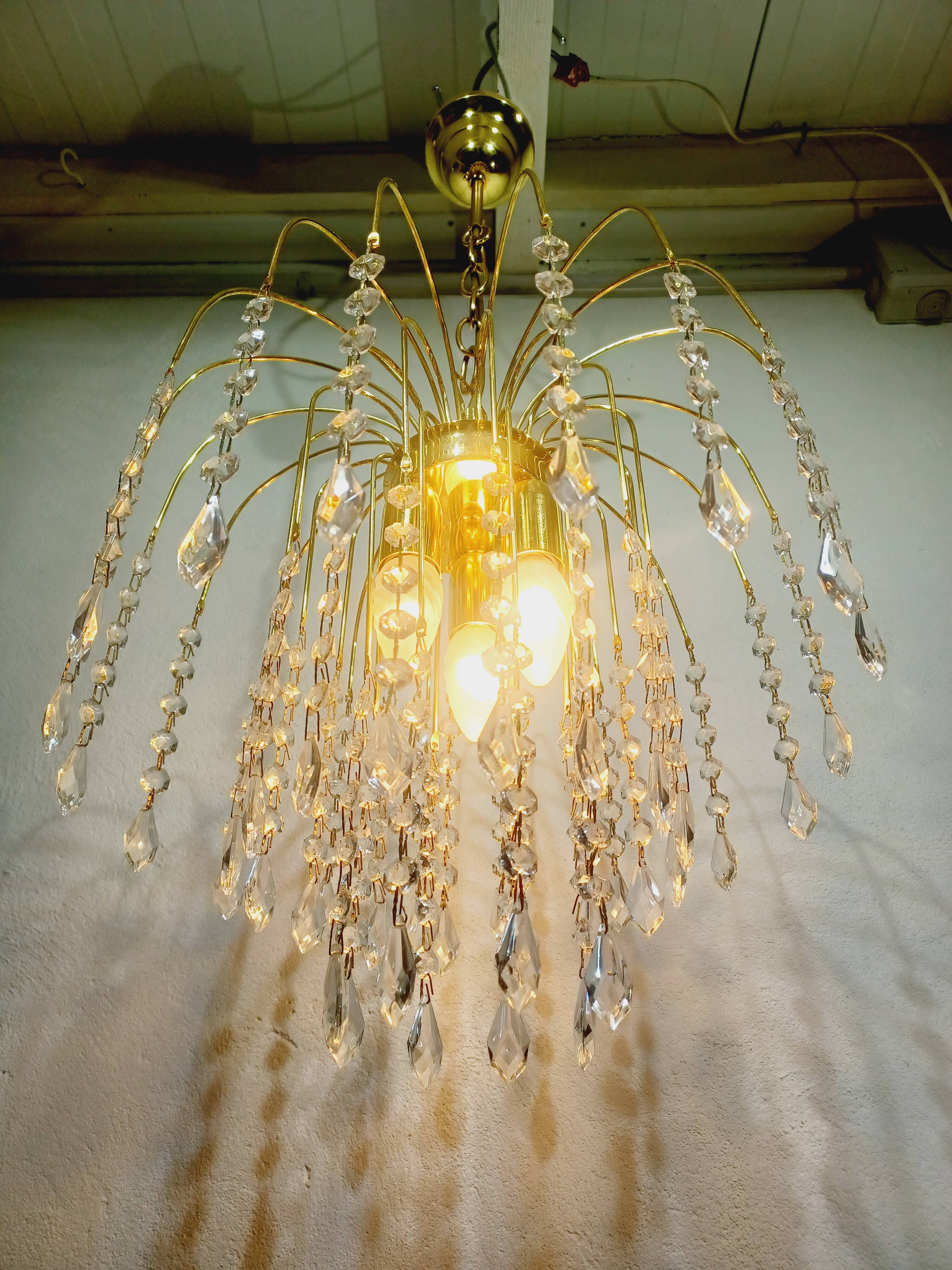 3 light crystal chandelier