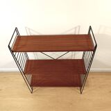 Mid century free standing rack with teak shelves by Dekker – Tomado