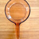 Vintage smoked glass pan Vision Ariel Corning France