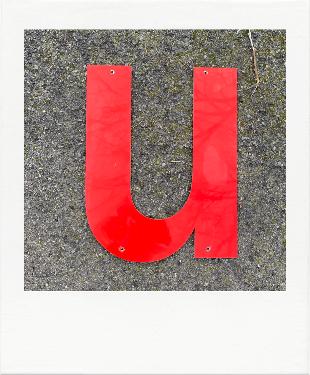 Ancient letter aluminium sign dibond