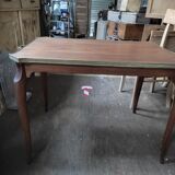 Solid wood side table brass console