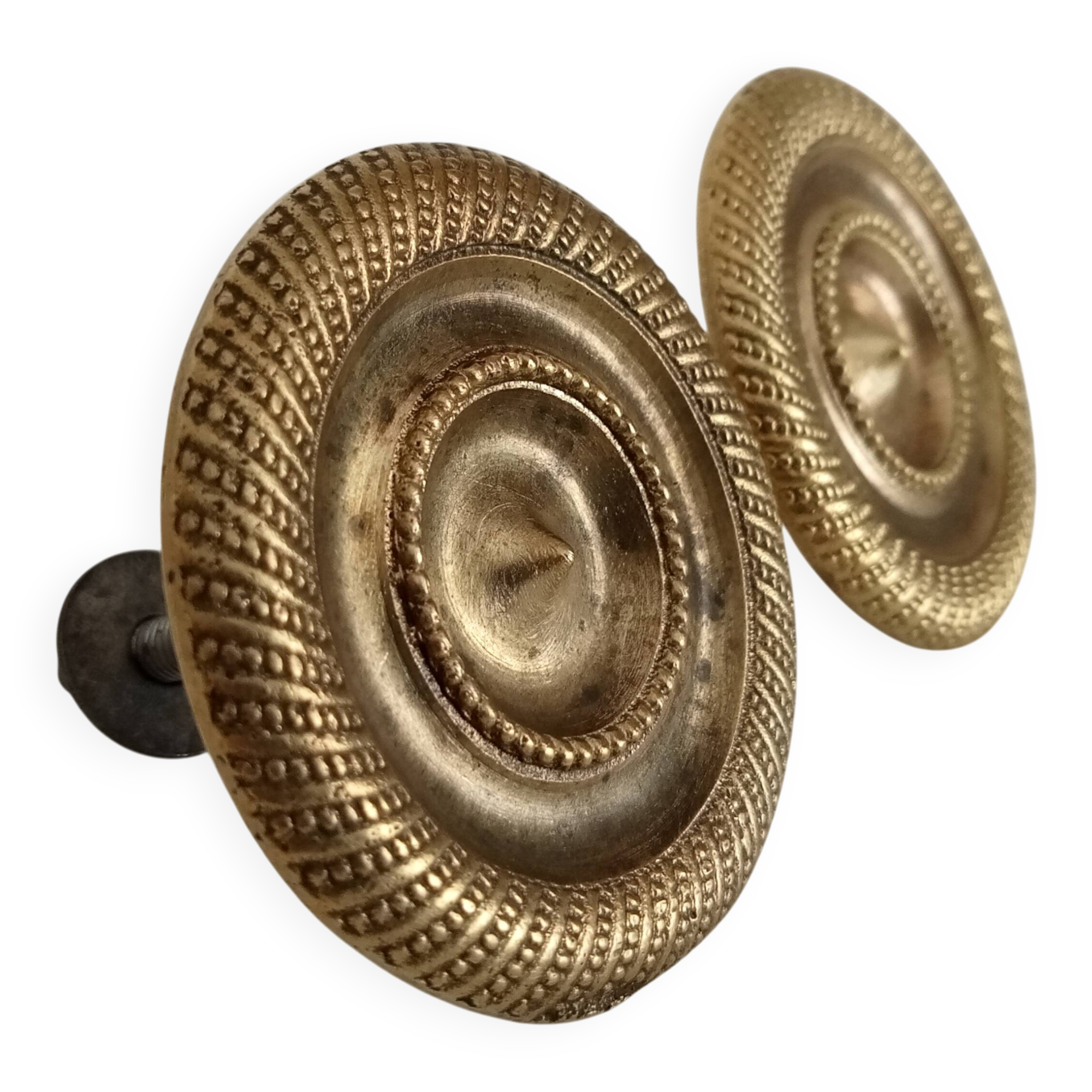 Pair of Empire bronze furniture knobs from the 19th century.