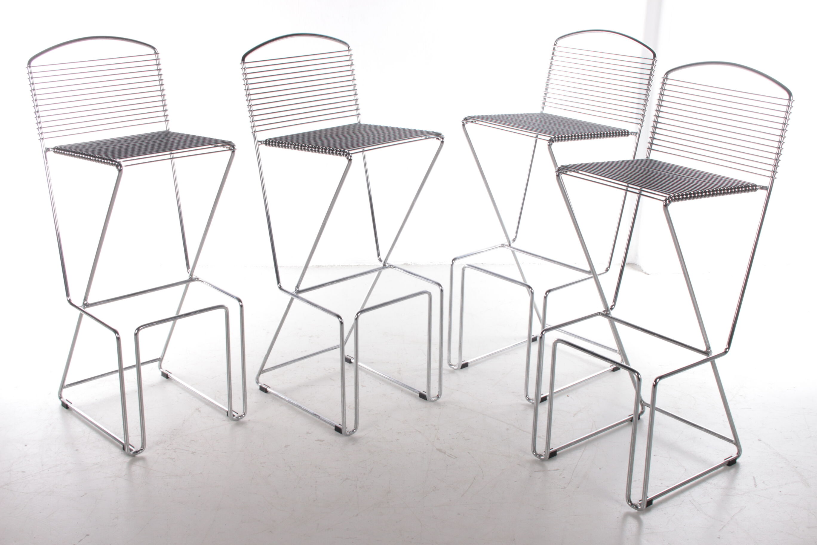 Set of 4 Bar Stools by Till Behrens by Schlubach, 1980