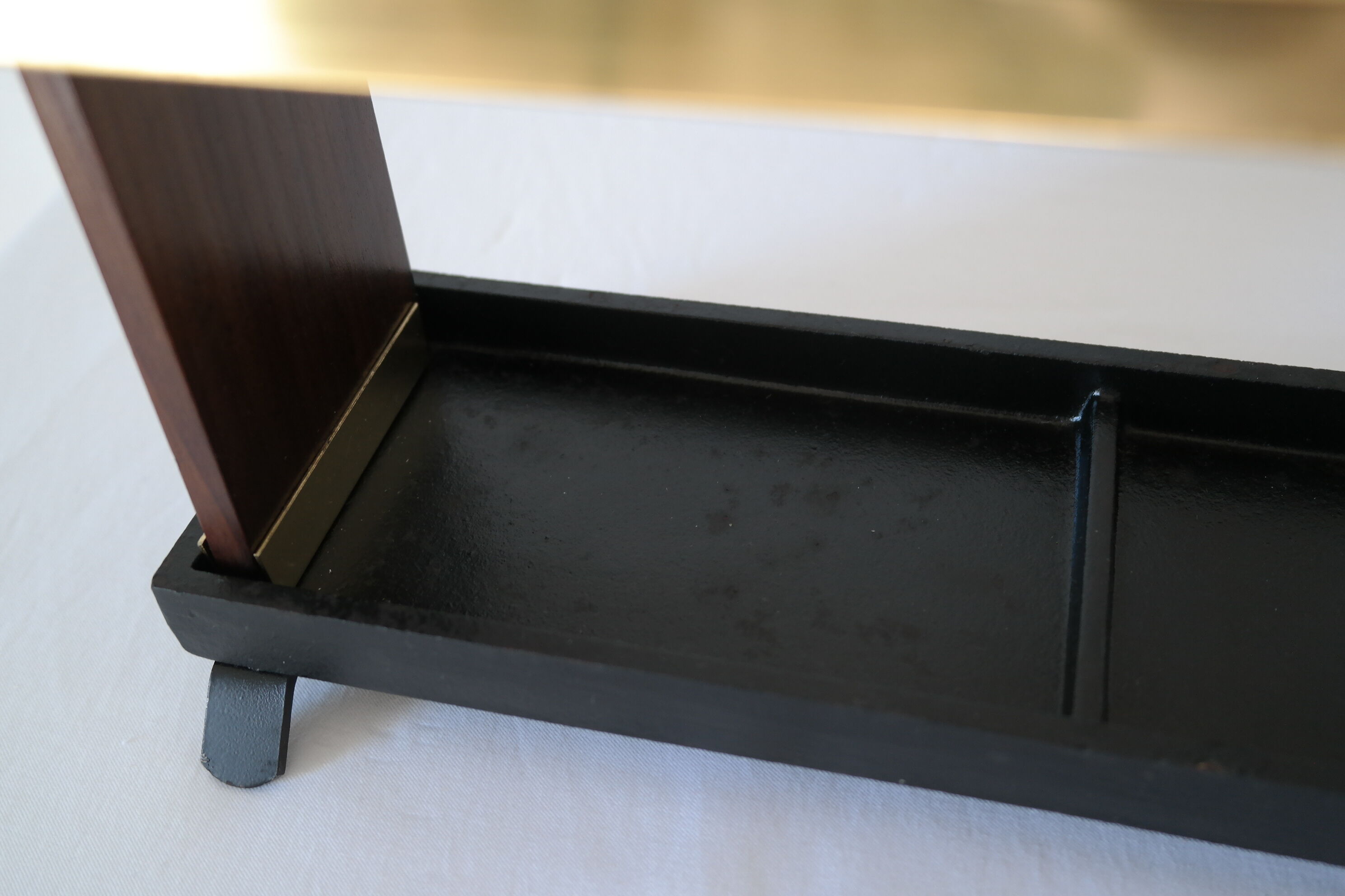 Vintage wooden and brass umbrella holder