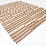 10x13 Dark Brown & Beige Vintage Kilim Rug, 311x394Cm