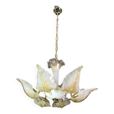 Exceptional Vintage 6-Light Gold Murano Glass Chandelier