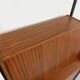 Vintage modular secretary bookshelf in teak and metal.