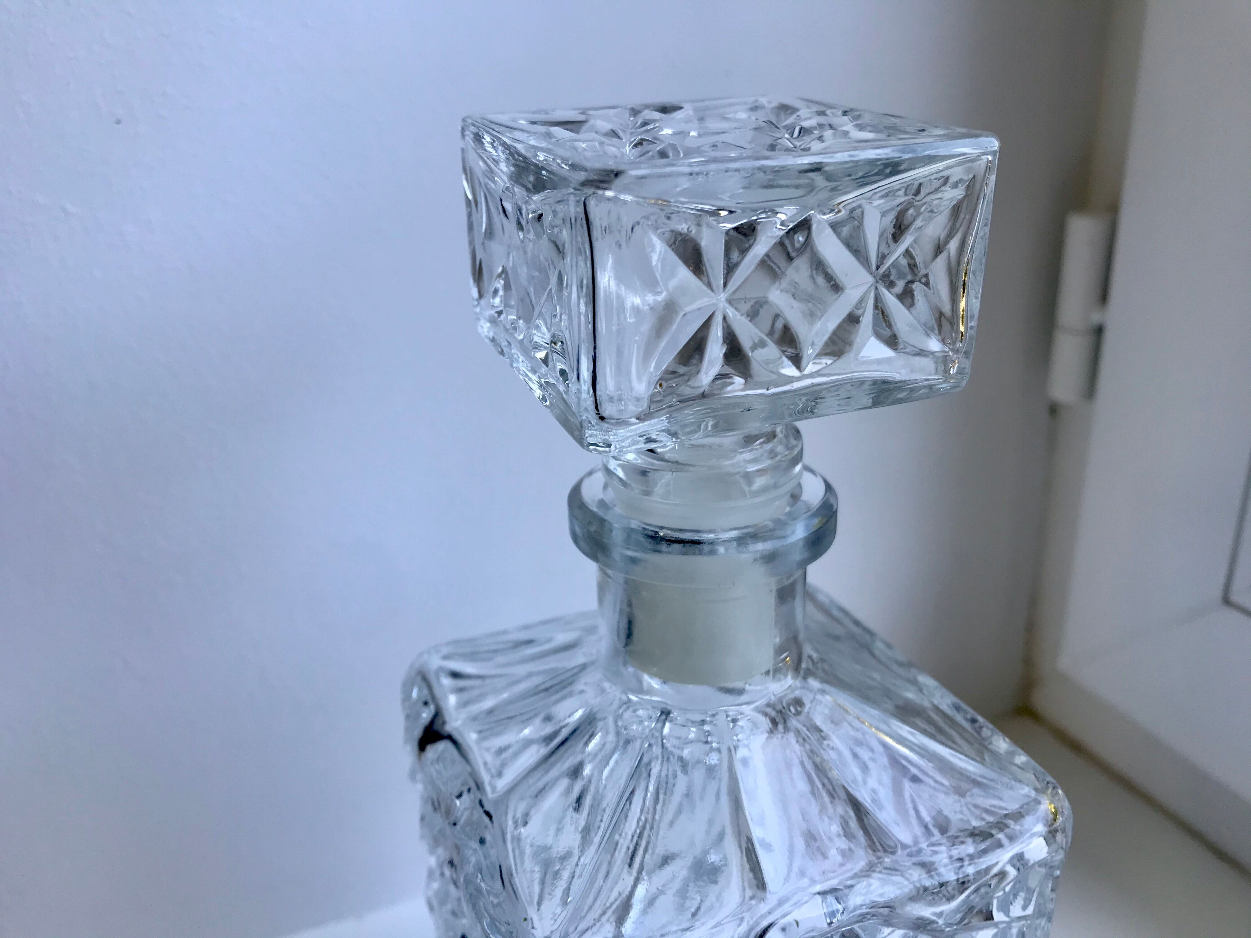 70s glass whiksy decanter