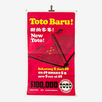 Original 1969 malaysia lottery gambling toto lotto advertising campaign