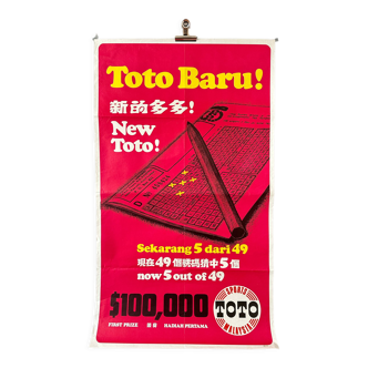 Original 1969 malaysia lottery gambling toto lotto advertising campaign