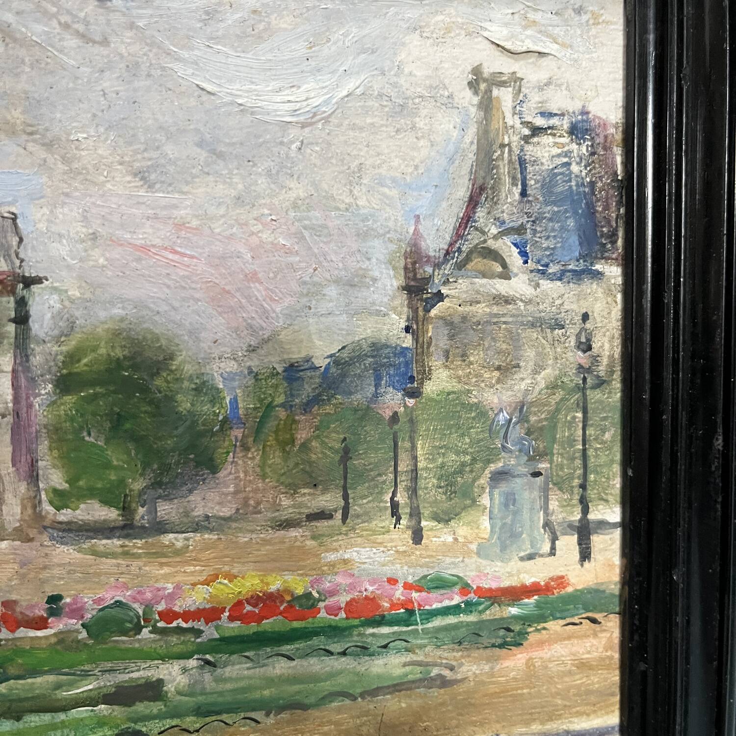 Mid-20th century painting "The Louvre Carousel"