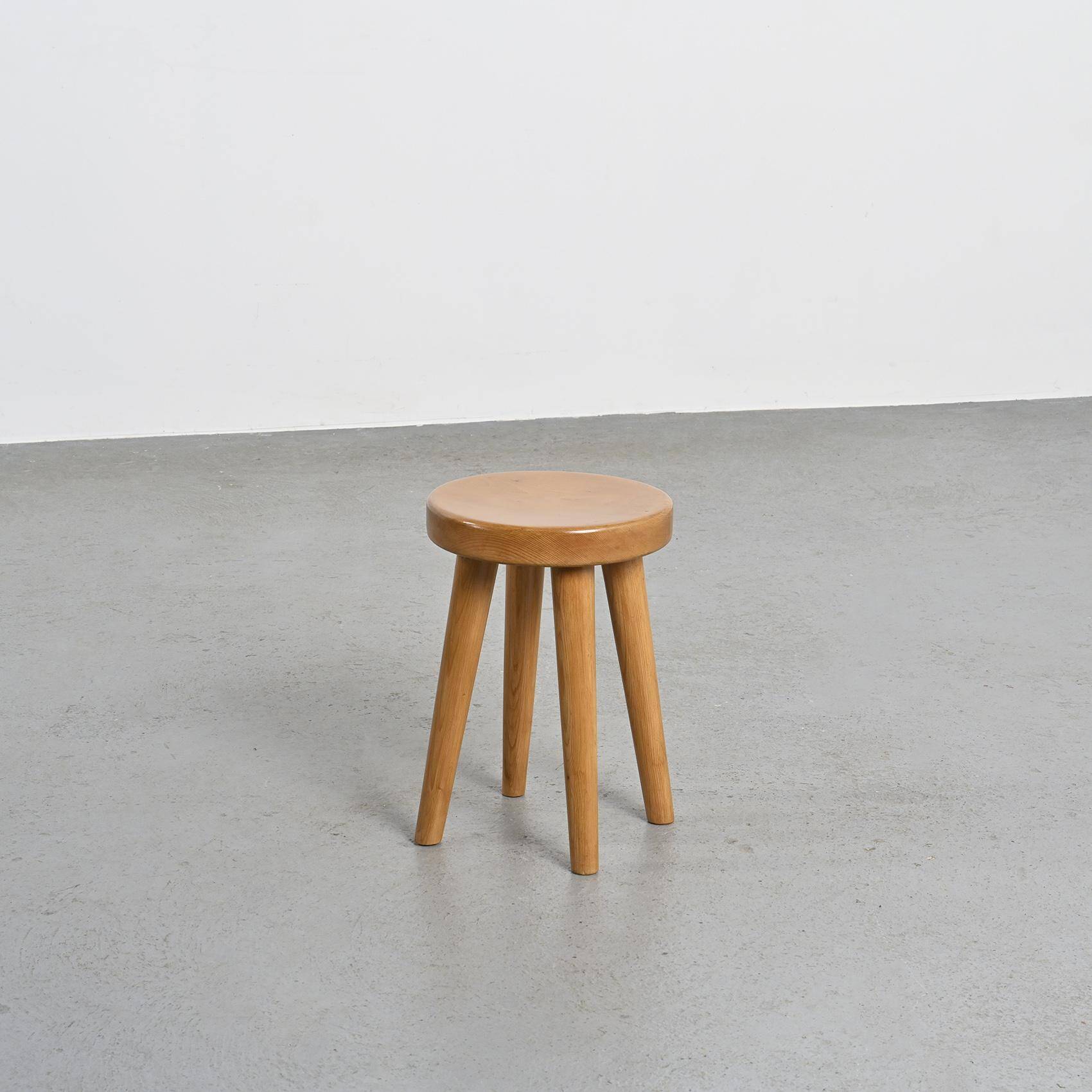 Pine stool by René Martin, 1960s design