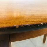 Scandinavian dining table, expandable in teak circa 60