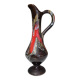 Vallauris decorative vase pitcher 25 cm red and brown fat lava enamel