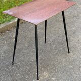 Scandinavian steel and rosewood dining table