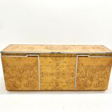 Enfilade loupe d'elm and brass 1970s