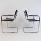 Matteo grassi mg5 set of 2 leather cantilever chairs