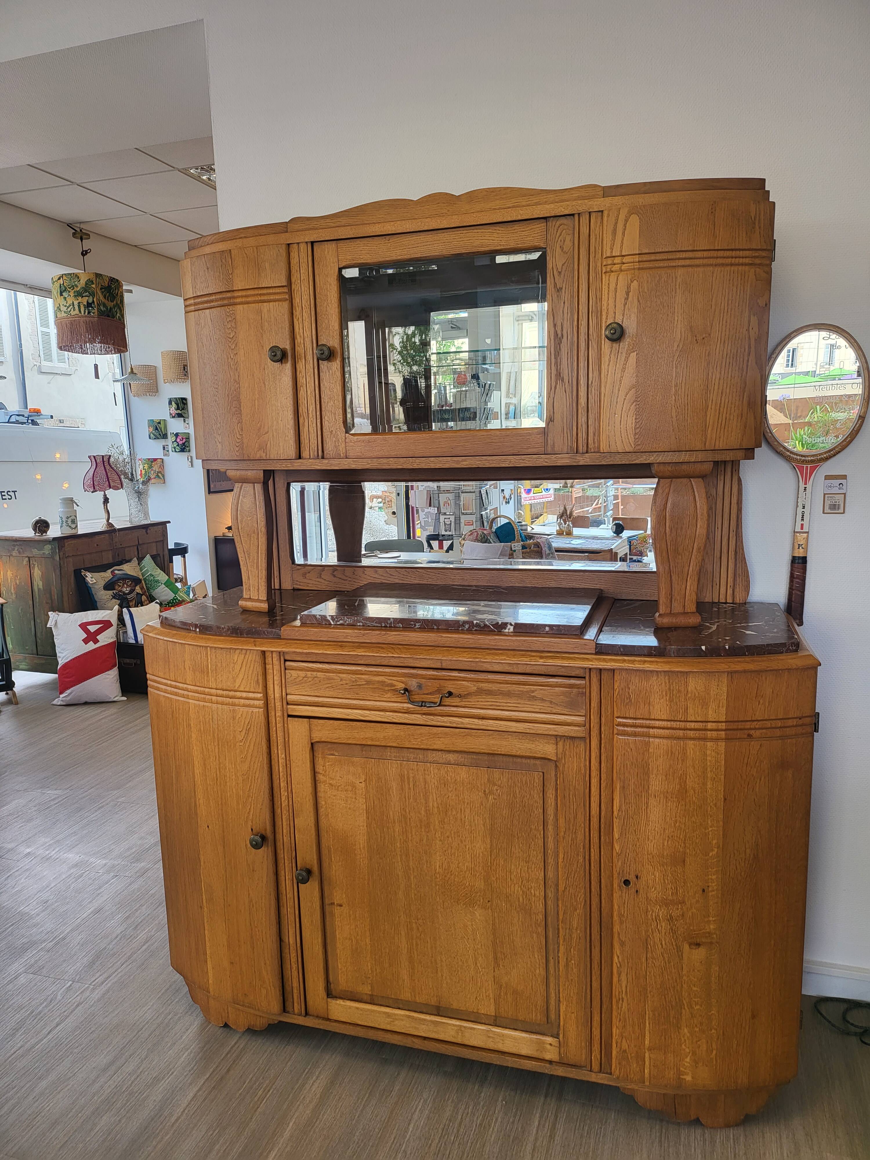 Solid wood and vintage marble