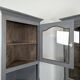 Pair of re-edged corner cabinets