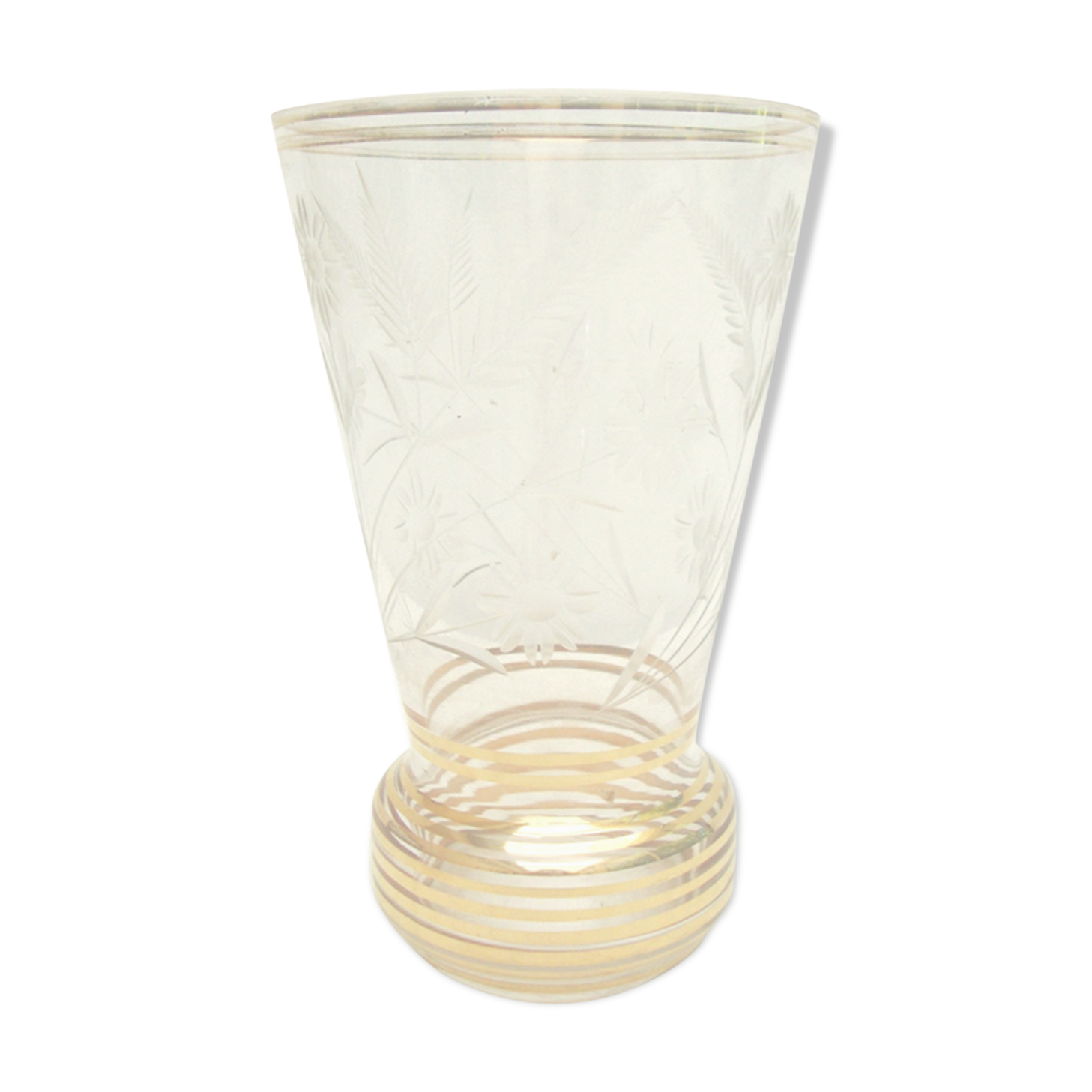 Engraved crystal vase