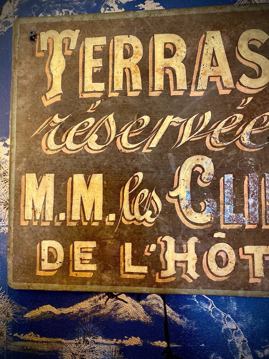 Vintage painted advertising sheet