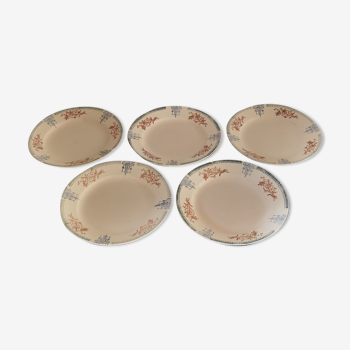 Lot d'assiettes semi creuses amandinoise St Amand vintage