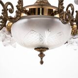 Brass chandelier from the 1950s, Western Europe.