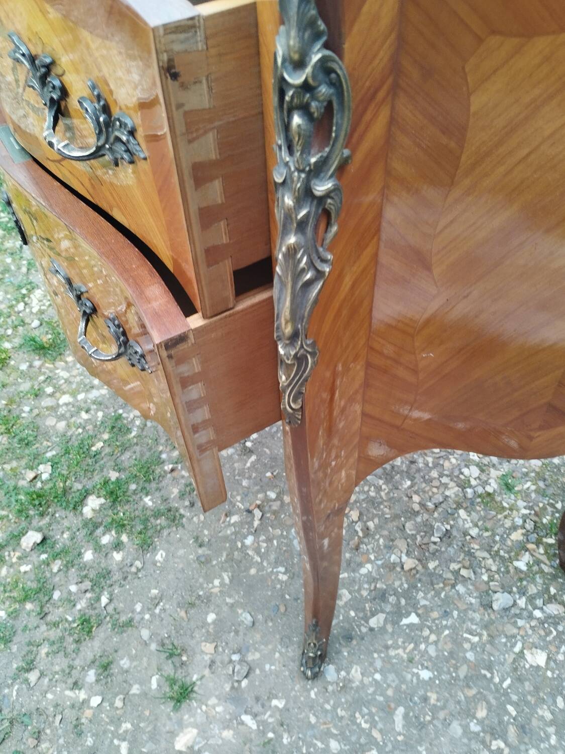 Antique Louis xvi style chest of drawers with marble top