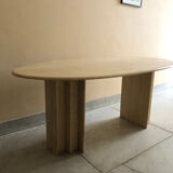 Vintage travertine oval table