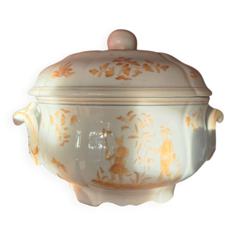 Large covered soup tureen Ollérys – Hand-painted art ceramic