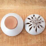 Vintage Ceramic Round Trinket Box With Roses On Top, Bonbonniere Bowl