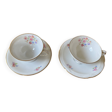 Set 2 coffee cups and saucers - Zeh Scherzer - vintage, old