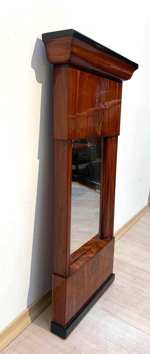 Small Biedermeier Wall Mirror, Cherry Veneer, South Germany, circa 1820