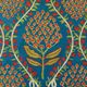 Silk Embroidered Floral Cushion Cover. Blue Throw Pillow Case. Traditional Uzbek Accent Pillow.