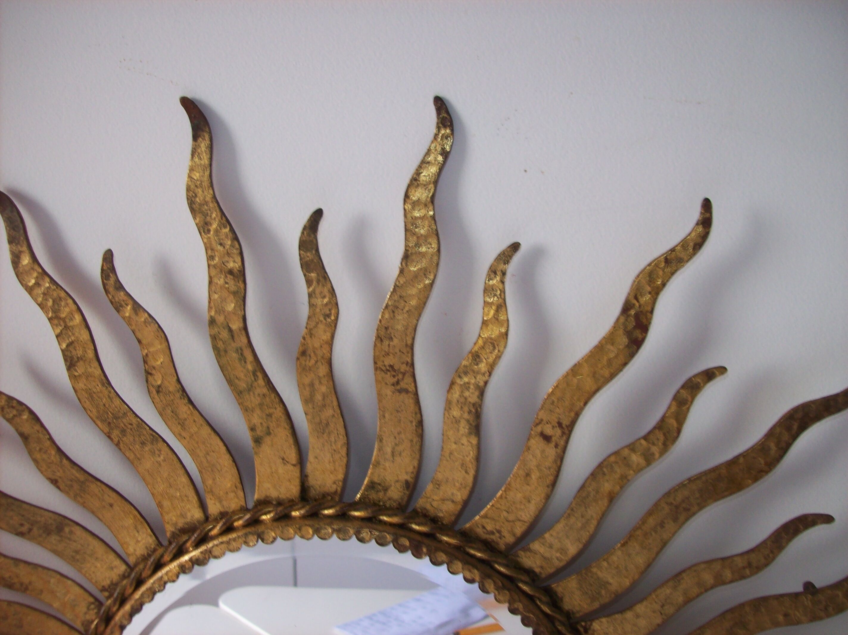 Sun gold metal mirror 54x54cm